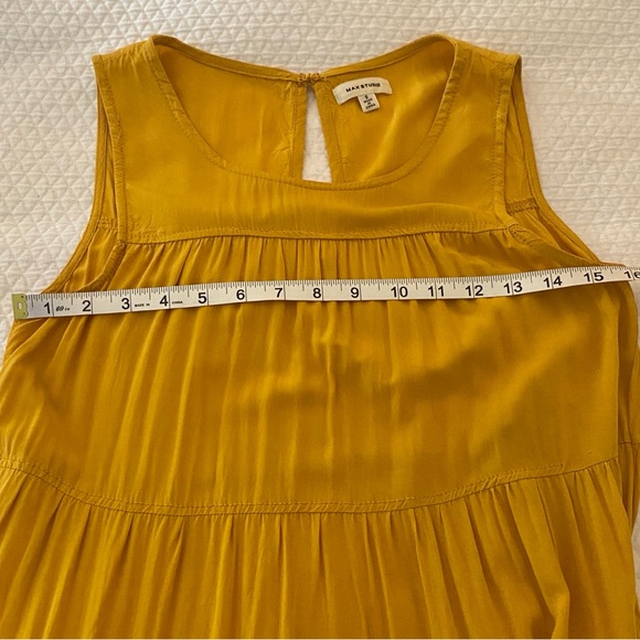 Max Studio Tiered Sleeveless Yellow Maxi Dress Size S - Picture 9 of 16
